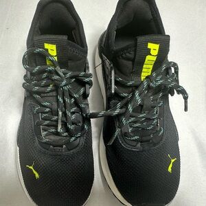 Puma Black and Lime Athletic Shoes